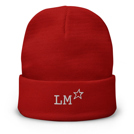 Embroidered logo beanie hat